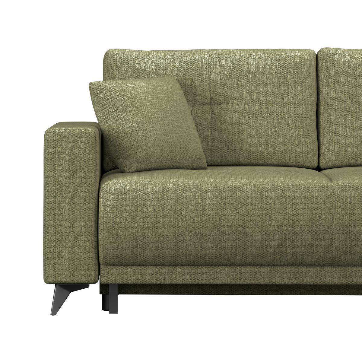 Rohová sedačka TEXAS, pravá, zelená - černá/zelená, Konvenční, dřevo (259/203cm) - Based