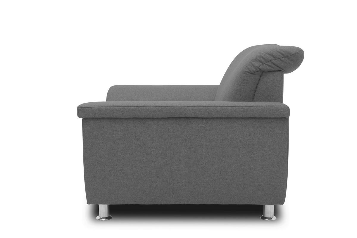 Polstersessel Mit Armlehnen Franzi Webstoff Grau - Chromfarben/Grau, KONVENTIONELL, Textil (120/81/97cm) - MID.YOU