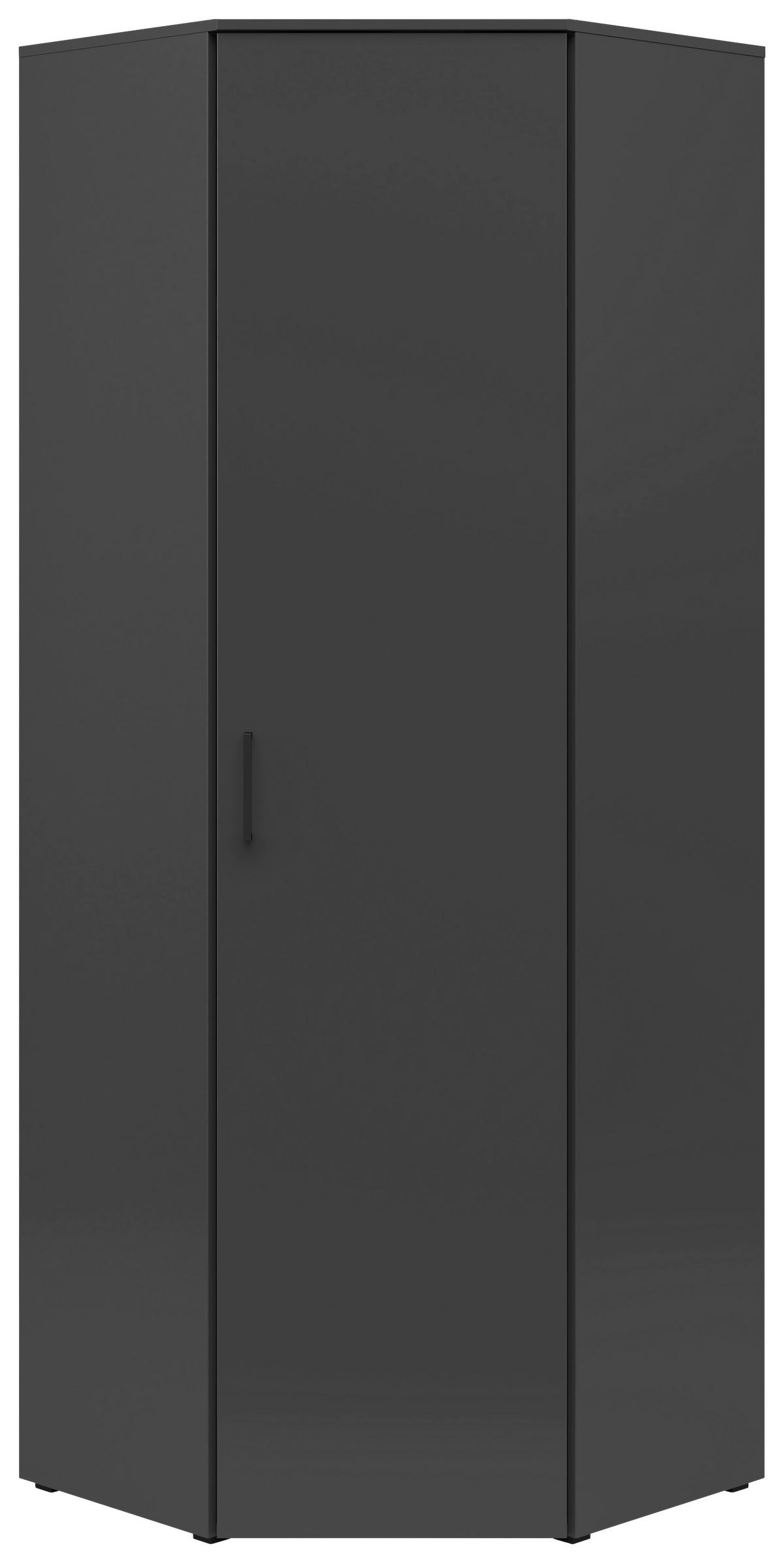 Rohová skříň CABINET š: 101 cm - černá/barvy grafitu, Moderní, kompozitní dřevo/plast (71,5/71,5cm)