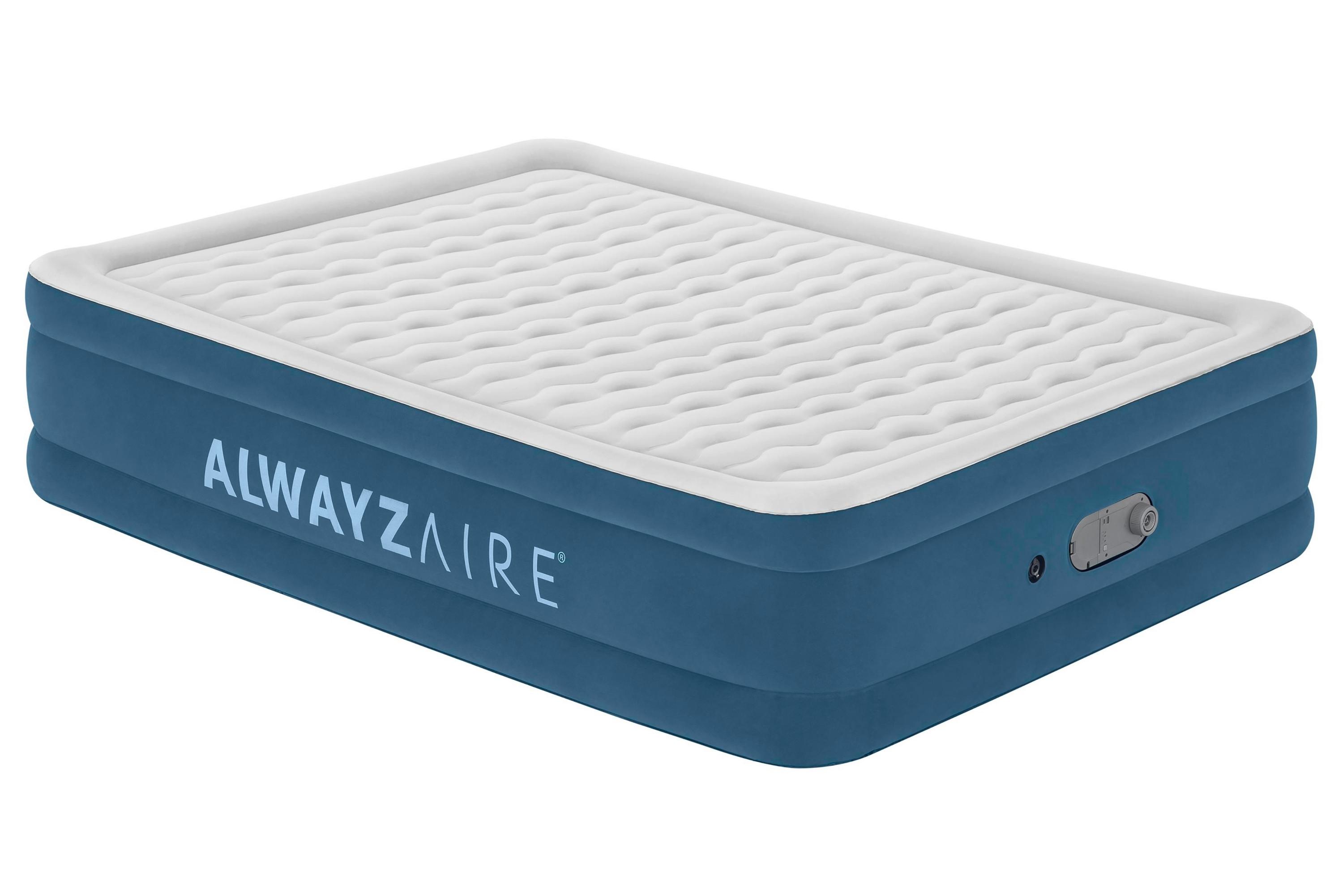 Luftbett Sara 203x152x46 Cm Bis 300kg, Inkl. Pumpe - Dunkelblau/Grau, KONVENTIONELL, Kunststoff/Metall (203/152/46cm) - Bestway