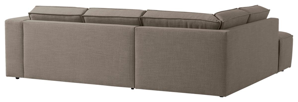 Ecksofa Dice Taupe/Grau 220x275 cm - Taupe/Schwarz, MODERN, Textil (220/275cm) - Trendmanufaktur