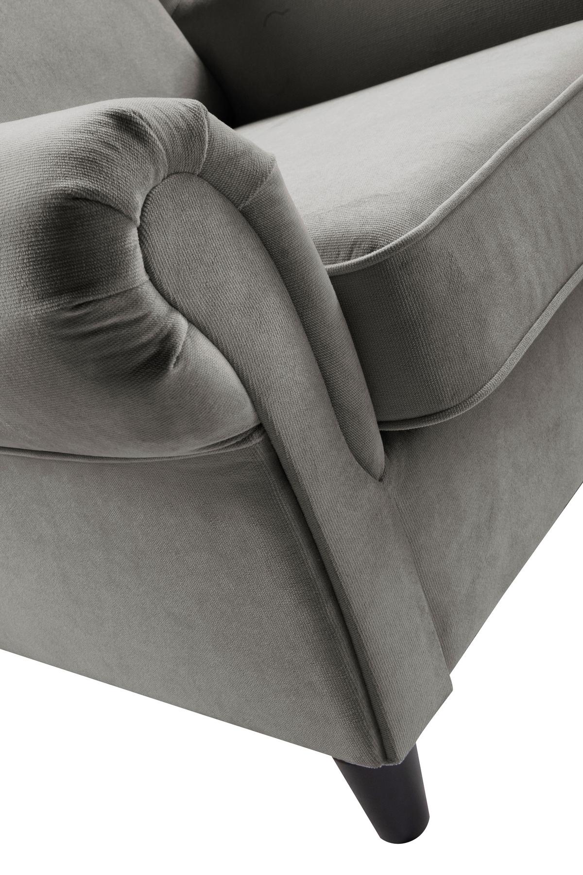 Ohrensessel Baron Grau B: 94 cm - Schwarz/Grau, Design, Textil (94/112/92cm) - MID.YOU