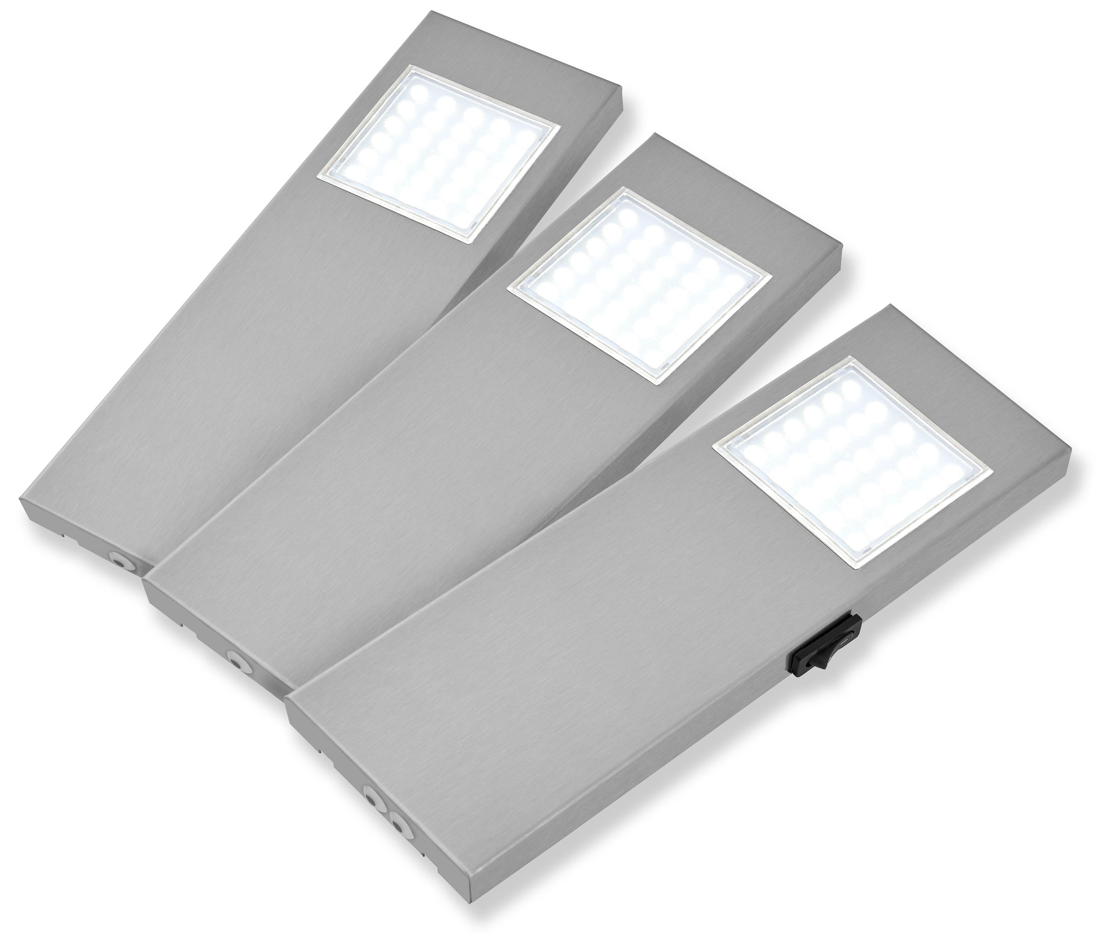 Unterbauleuchte 3x Led 2,8 W Aluminium 220 V - Basics, Metall (14,6/13,6/4,4cm)