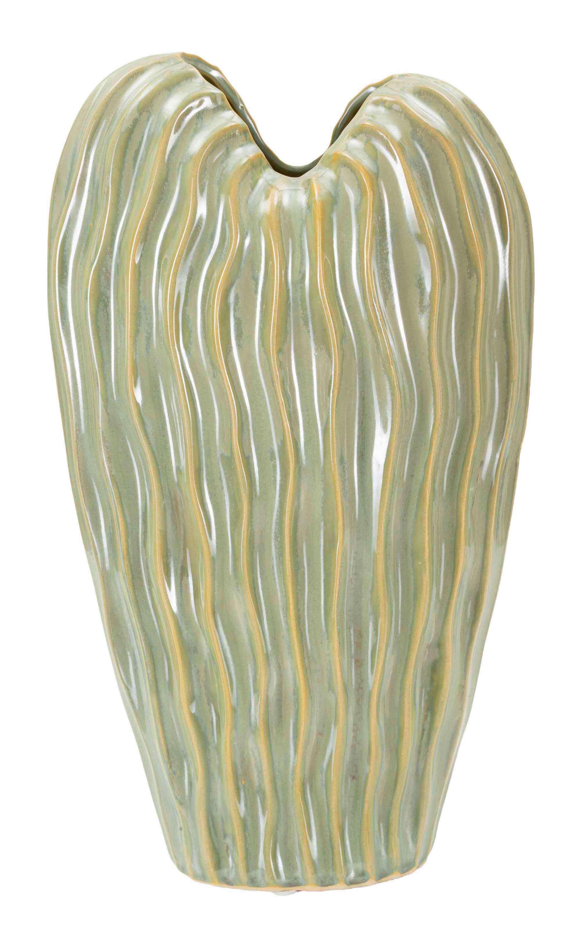 Vase Venice Grün B: 22 cm - Grün, Basics, Keramik (22/39 /10cm)