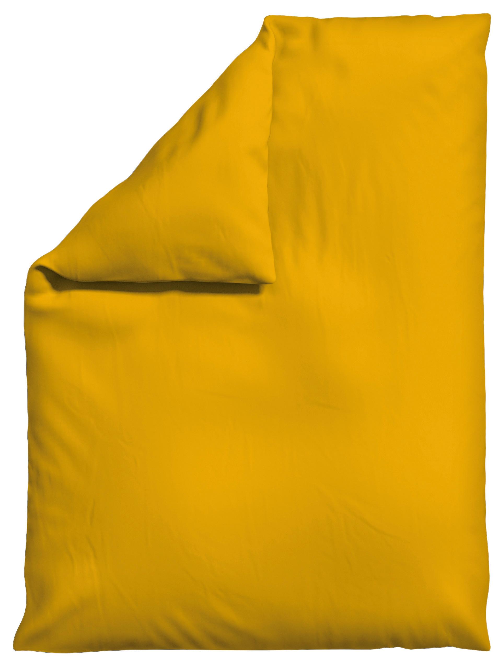 BETTDECKENBEZUG WOVEN SATIN - Currygelb, Basics, Textil (155/220cm) - Schlafgut