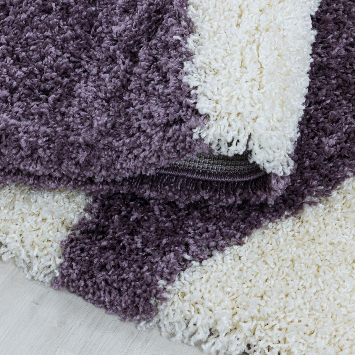 Hochflor Teppich Lila Naturfaser Tango 240x340 cm - Lila, Design, Textil (240/340cm)