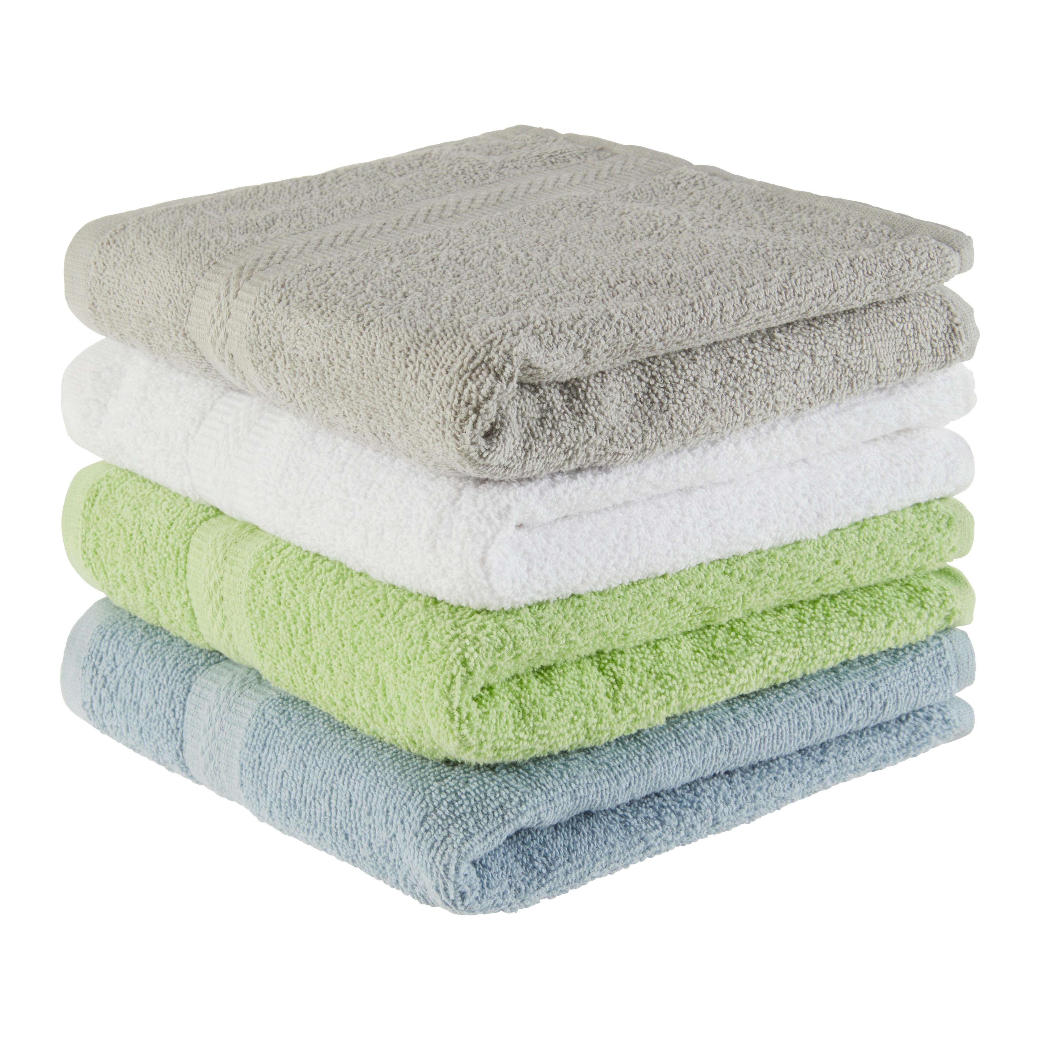 Handtuch Leonie - Blau/Silberfarben, KONVENTIONELL, Textil (45/90cm) - Ondega