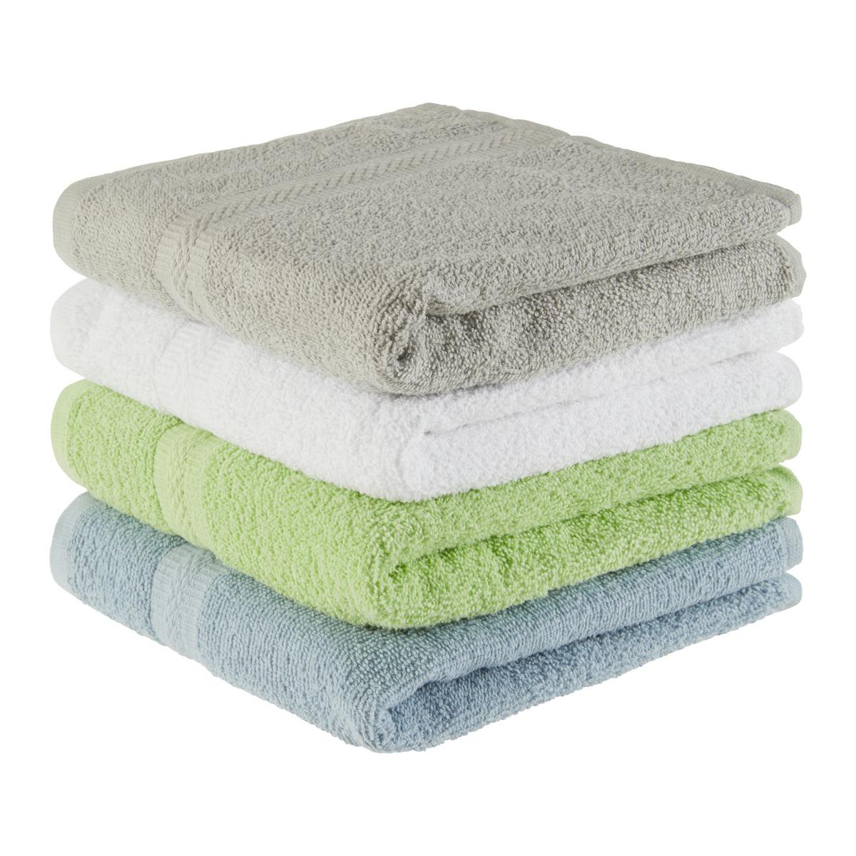 Handtuch Leonie - Blau/Silberfarben, KONVENTIONELL, Textil (45/90cm) - Ondega