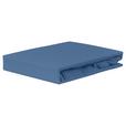 Spannleintuch Jardena Blau 90-100x200 cm Baumwolle - Blau, KONVENTIONELL, Textil (90-100/200cm) - James Wood