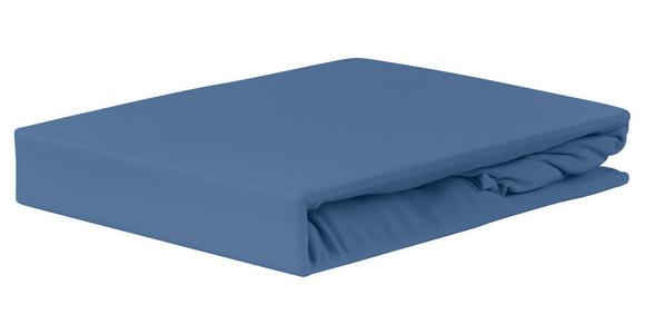 Spannleintuch Jardena Blau 90-100x200 cm Baumwolle - Blau, KONVENTIONELL, Textil (90-100/200cm) - James Wood
