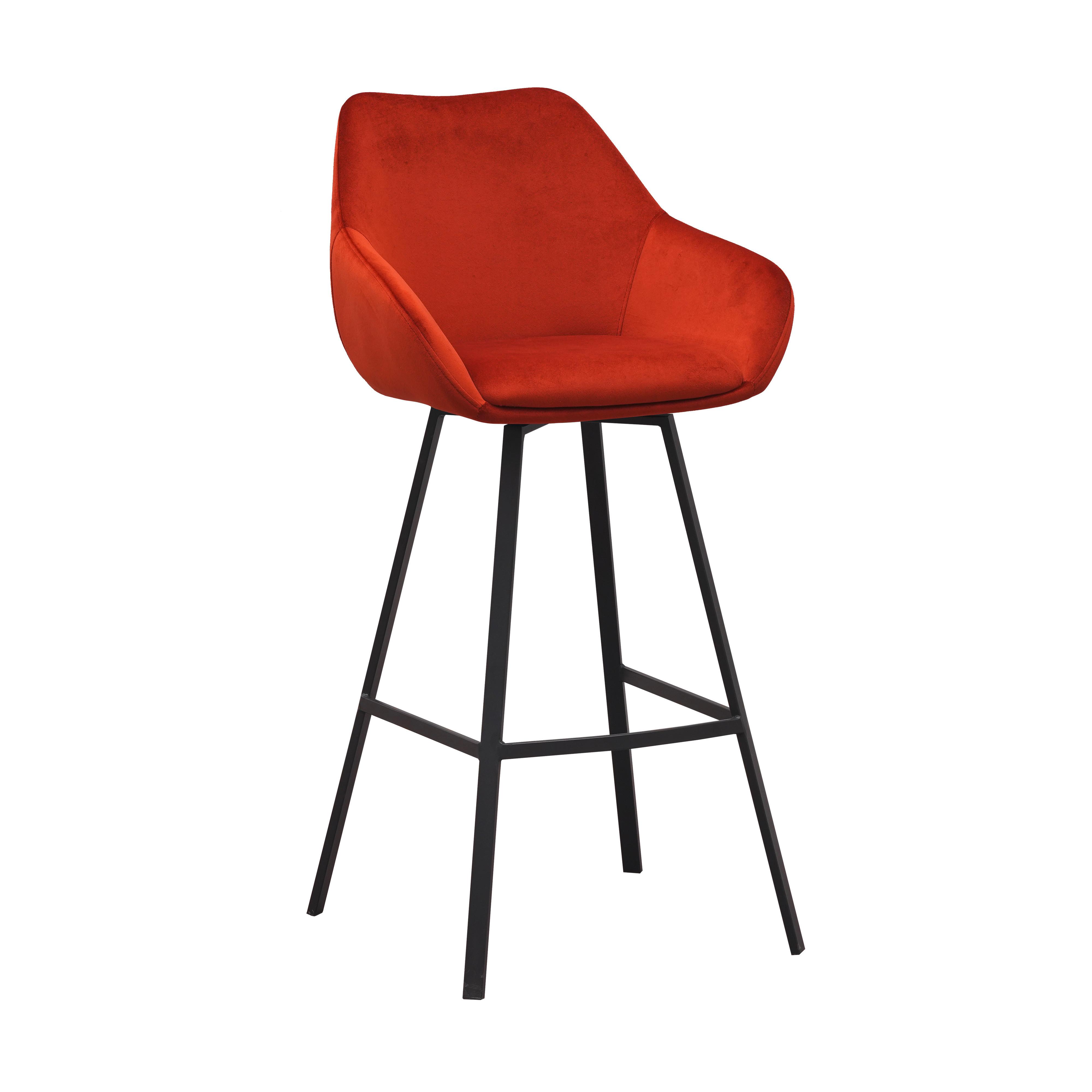 Barhocker-Set Casper Rostfarben B: 55 cm - Rostfarben/Cognac, MODERN, Textil/Metall (55/109/57cm) - MID.YOU