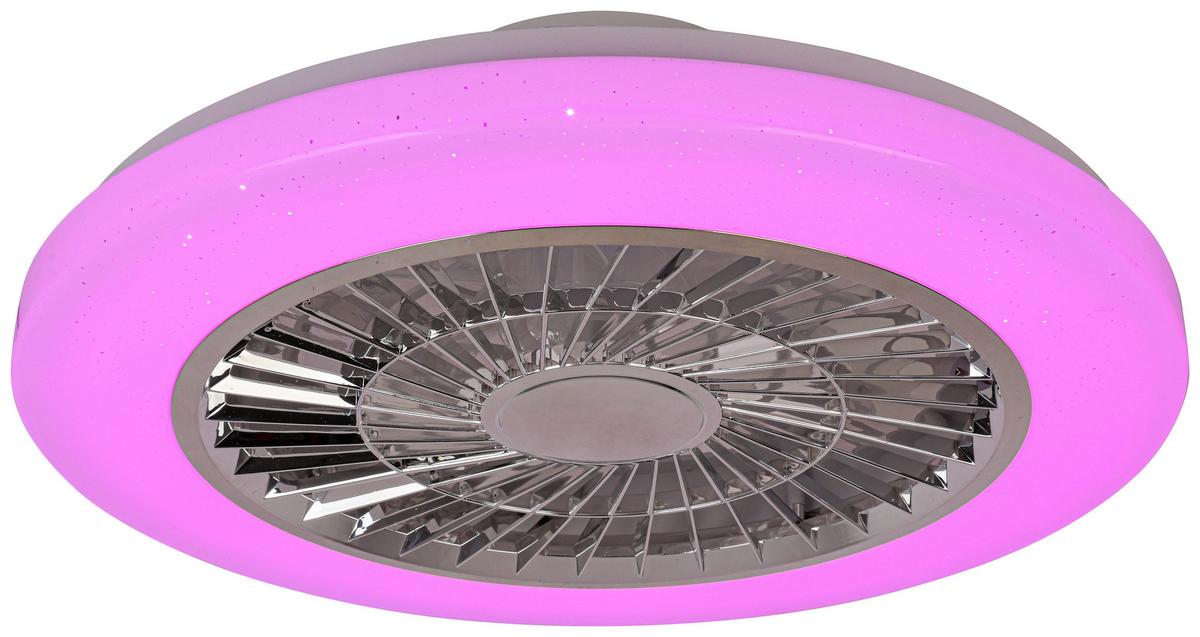 Led Mennyezeti Ventilátor Nua - krómszínű/áttetsző, Modern, műanyag/fém (49/16cm) - Luca Bessoni