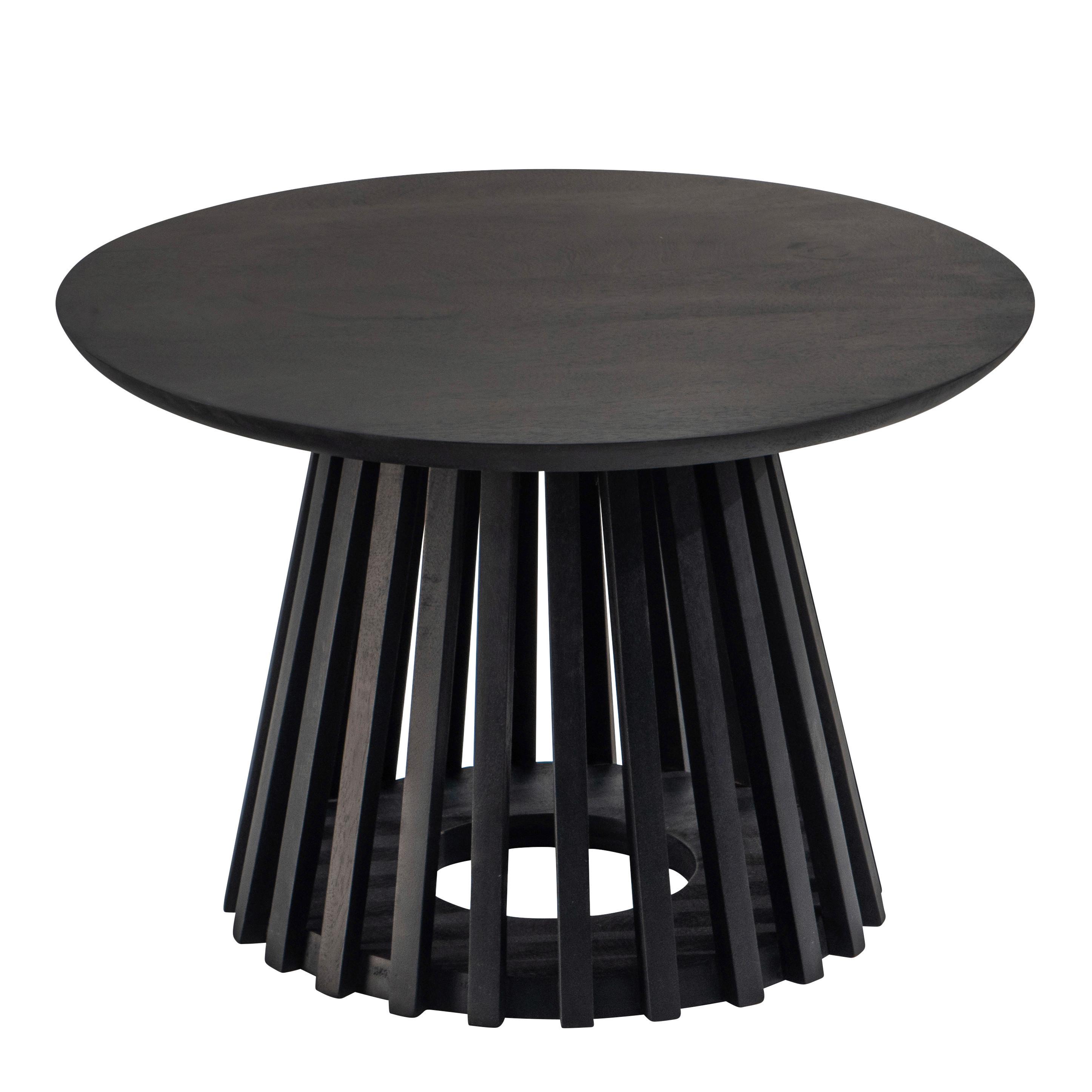 Konferenčný stolík mango masív - čierna, Design, drevo (60/60/41cm) - MID.YOU