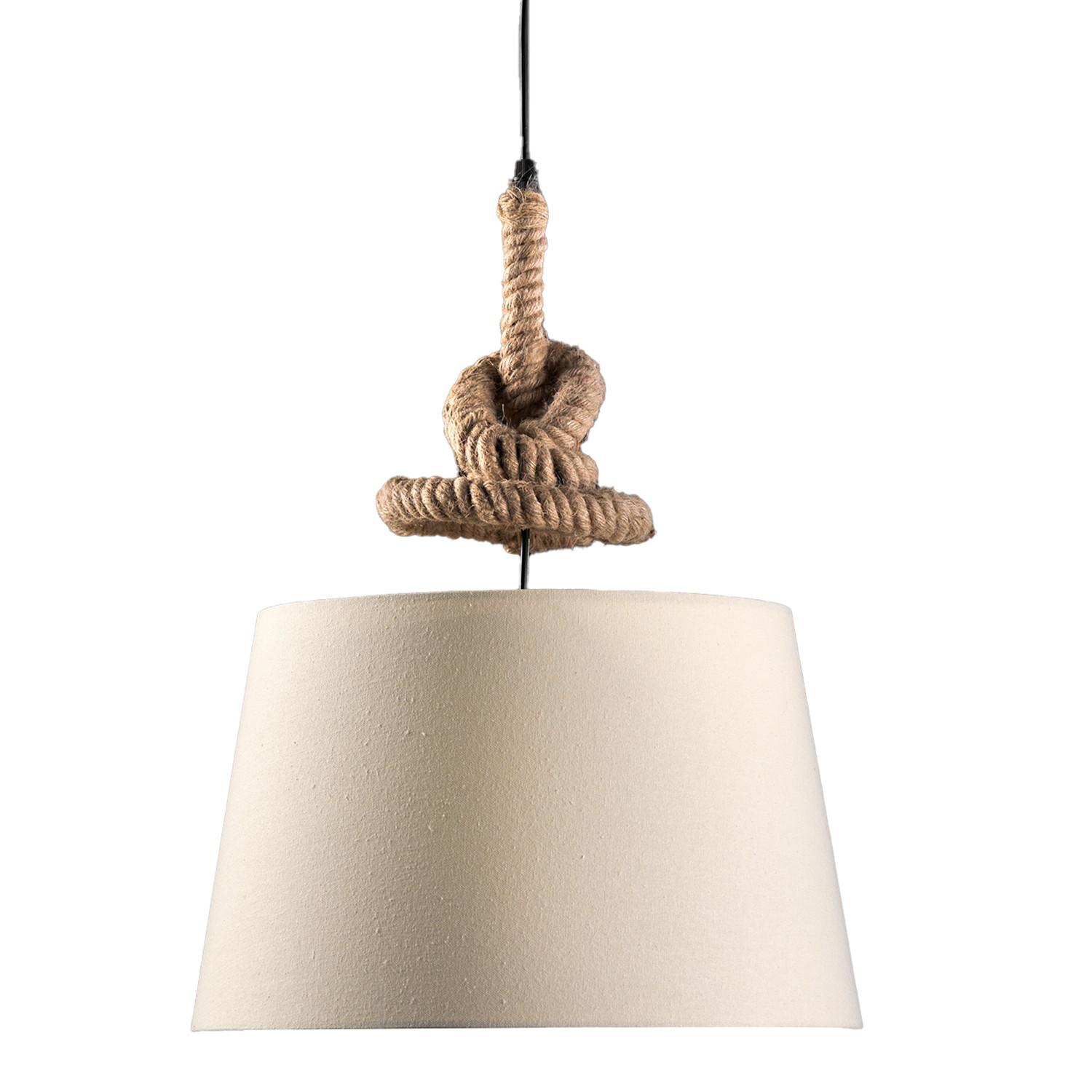 Pendelleuchte Perlmutt L: 40 cm 22w - Perlmutt, Natur, Textil (40/40/100cm)