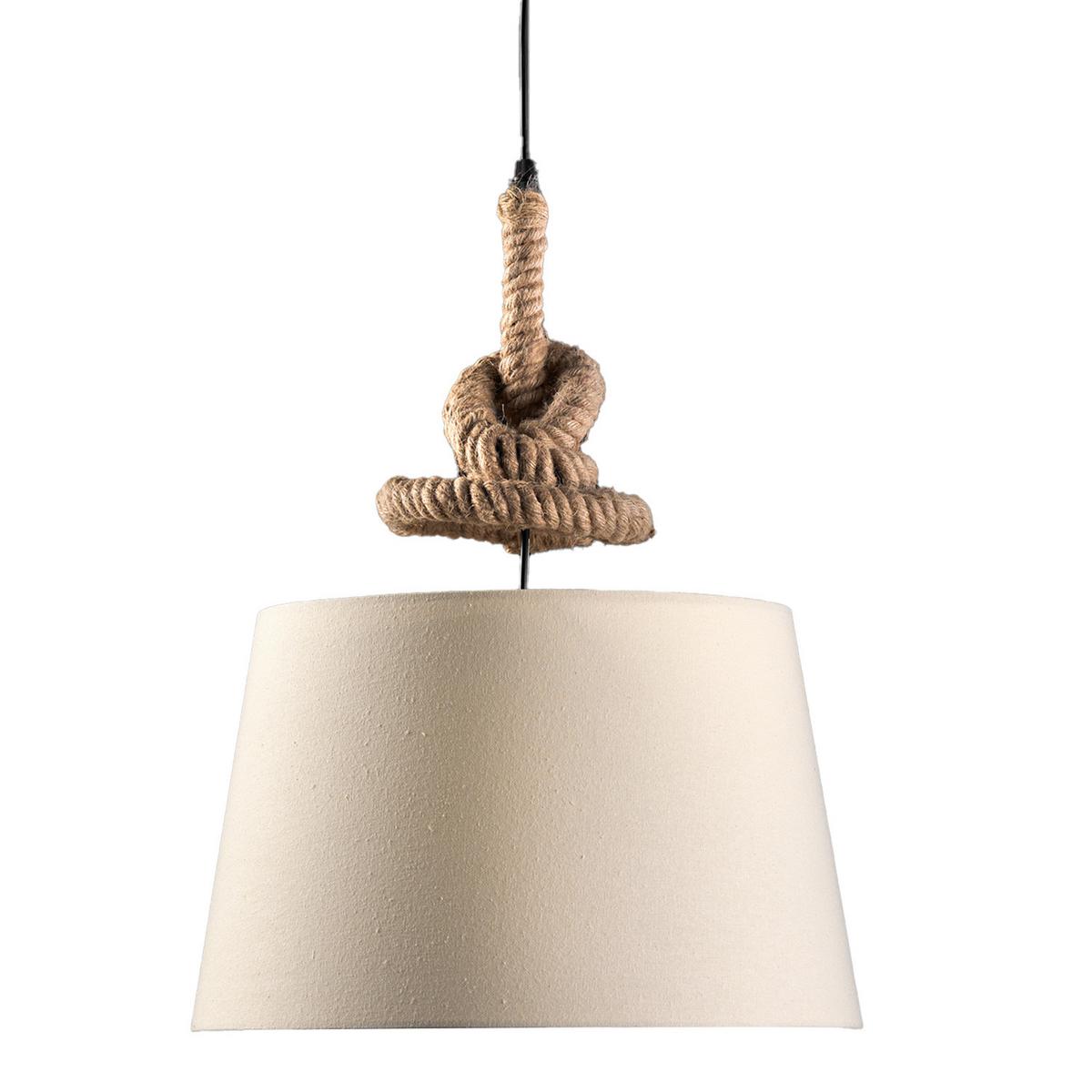 Pendelleuchte Perlmutt L: 40 cm 22w - Perlmutt, Natur, Textil (40/40/100cm)