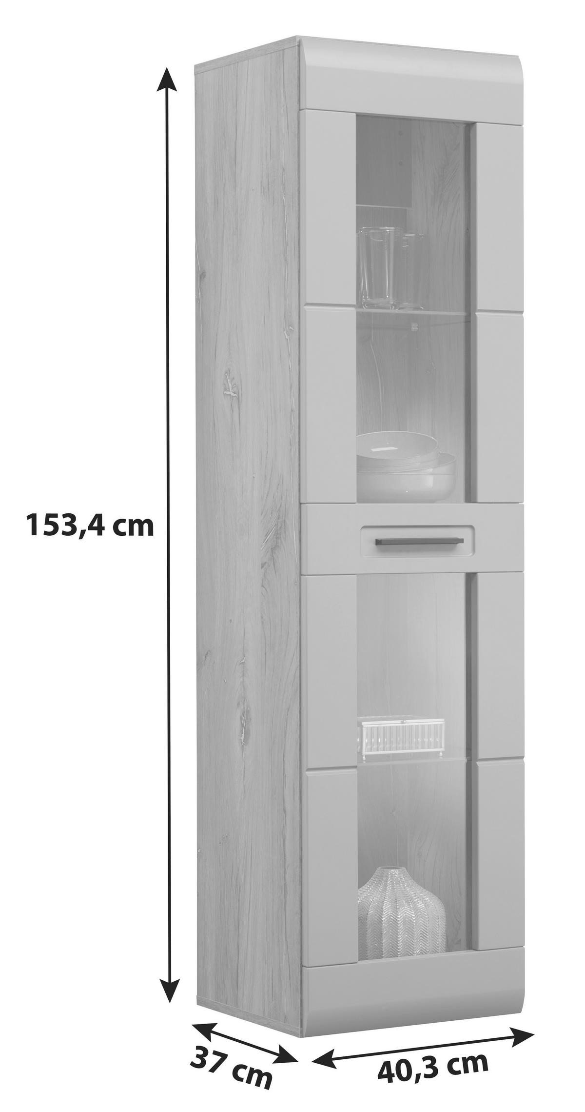 ZÁVĚSNÁ VITRÍNA AURIS - bílá, Moderní, kompozitní dřevo/plast (40,3/153,4/37,1cm) - Luca Bessoni