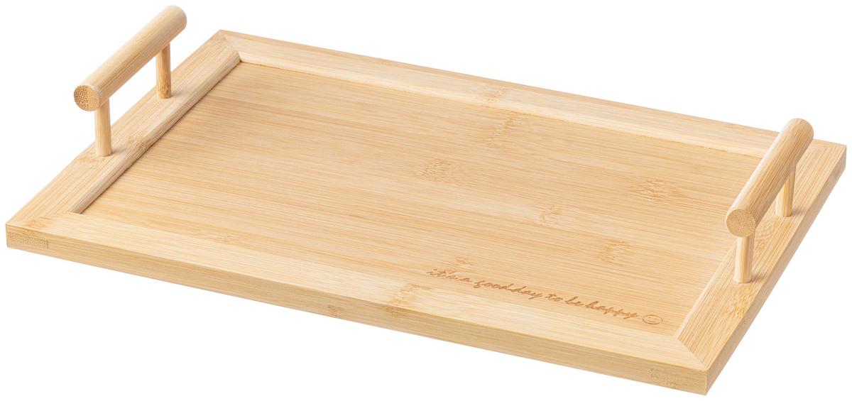 Serviertablett Melina - Naturfarben, KONVENTIONELL, Holz (35/6/24cm) - Luca Bessoni