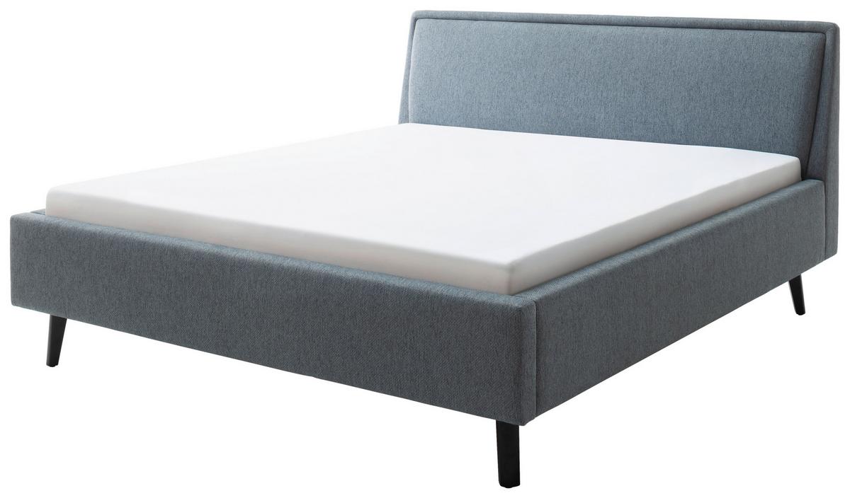 Polsterbett 180x200 cm Frieda Blau - Blau/Schwarz, MODERN, Textil (180/200cm) - Livetastic