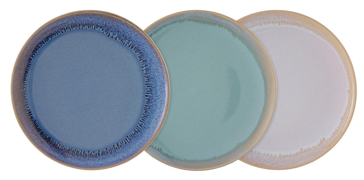 Raňajkový tanier FRANK - modrá/biela, Modern, keramika (20cm)