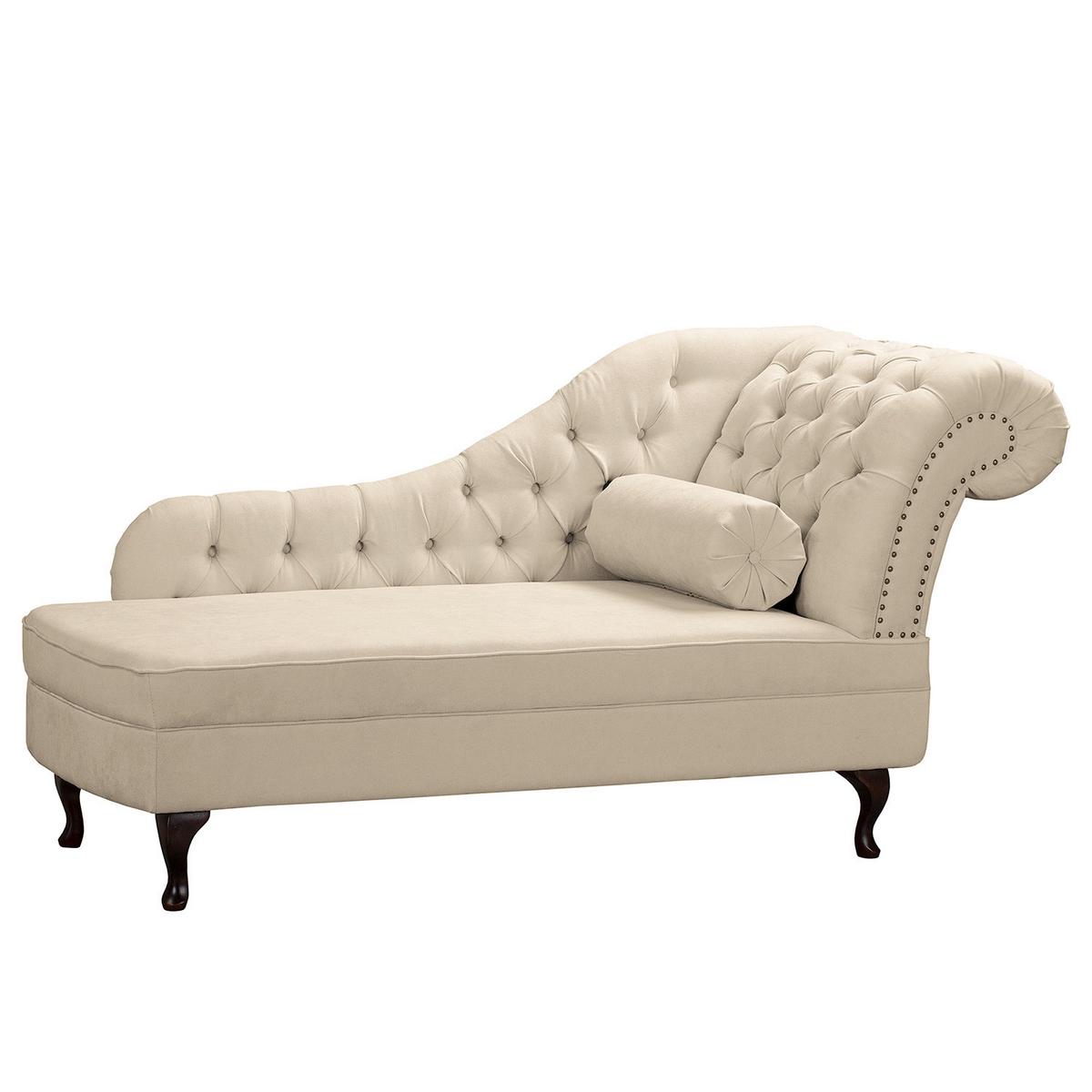 Récamiere Pako Creme B: 185cm - Creme/Braun, Design, Textil (185/93/75cm) - Livetastic