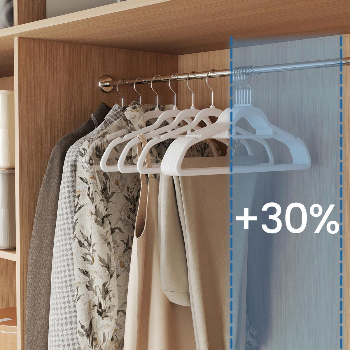 Kleiderbügelset Kleiderbügelset, Weiß B:42,7cm - Weiß, Basics, Kunststoff/Textil (42,7cm)