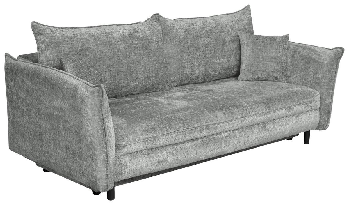 Schlafsofa Kairo Grau, Lf: Ca. 190x150cm - Schwarz/Grau, ROMANTIK / LANDHAUS, Holz/Kunststoff (230/90/115cm) - James Wood