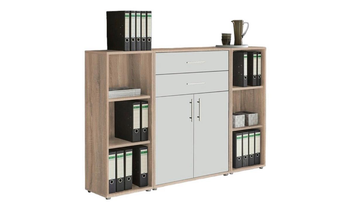 Office Edition B: 172,6 cm Sonoma Eiche/Weiß - Weiß/Sonoma Eiche, MODERN, Holzwerkstoff (172,6/113,6/33cm) - MID.YOU