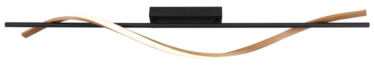 Led Mennyezeti Lámpa 67354d Watkins - barna/fekete, Design, műanyag/fém (115/14/17cm) - Globo