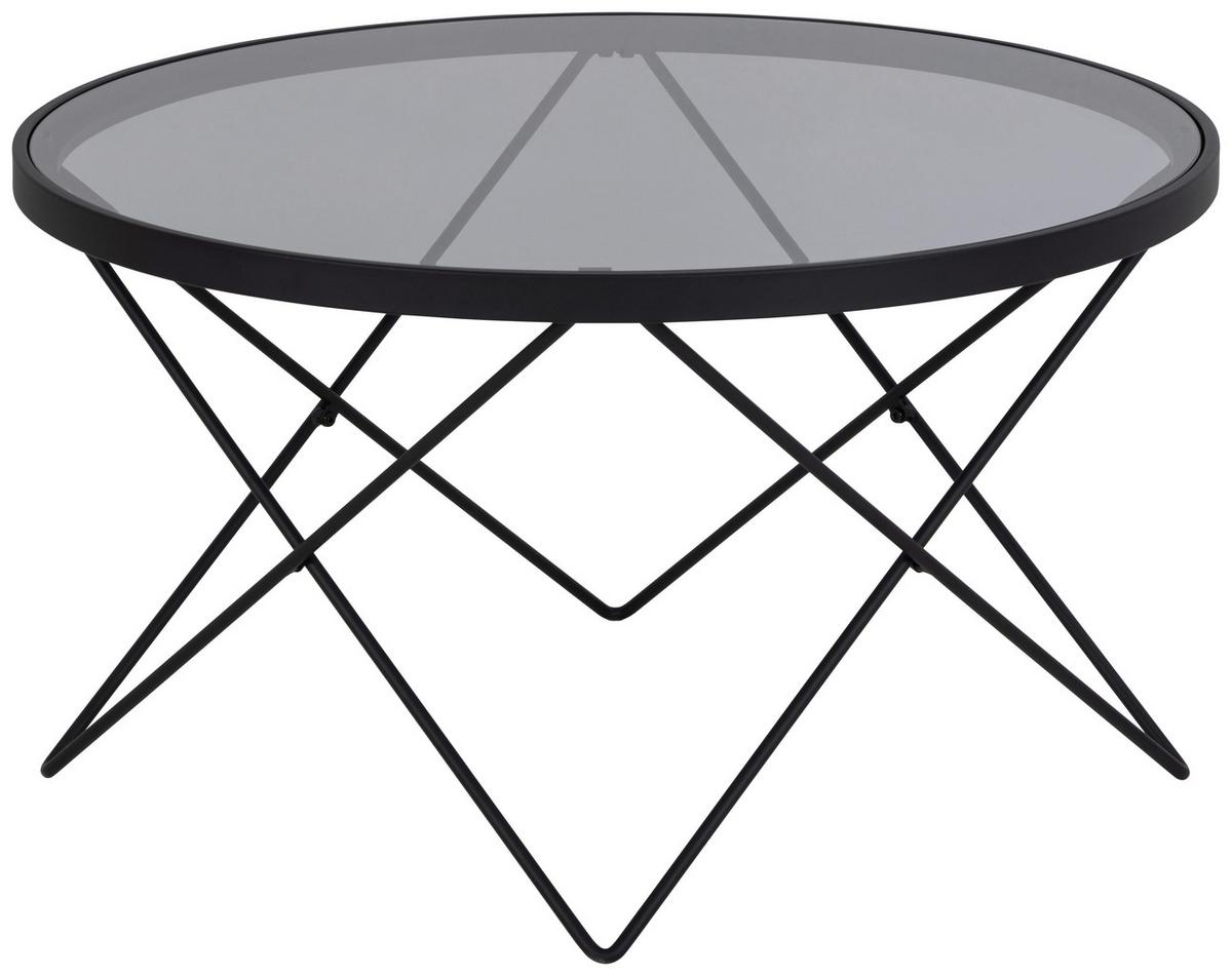 Konferenční stolek CUXTON 80 - šedá/černá, Design, kov/sklo (80/45/80cm) - Livetastic