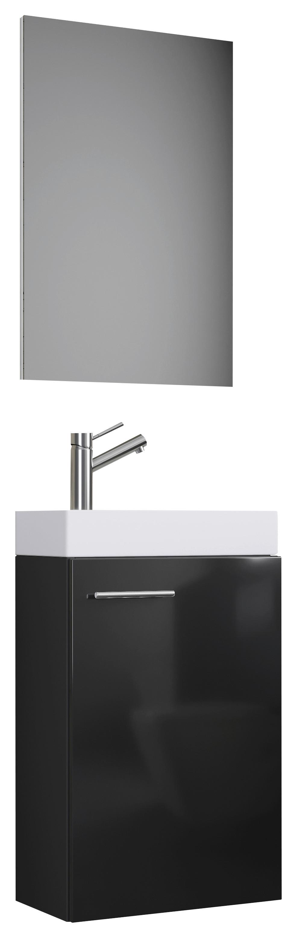 Badmöbel-set Gäste Wc 3-tlg. Slito B: 41 Cm Schwarz