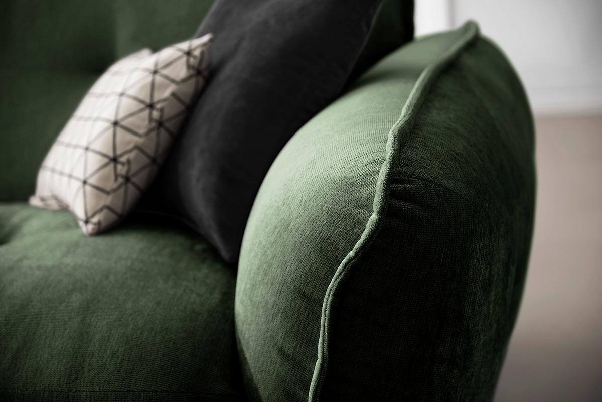 Ecksofa Fluffy Dunkelgrün S: 184x269 Cm - Dunkelgrün/Schwarz, MODERN, Textil (184/269cm) - Trendmanufaktur