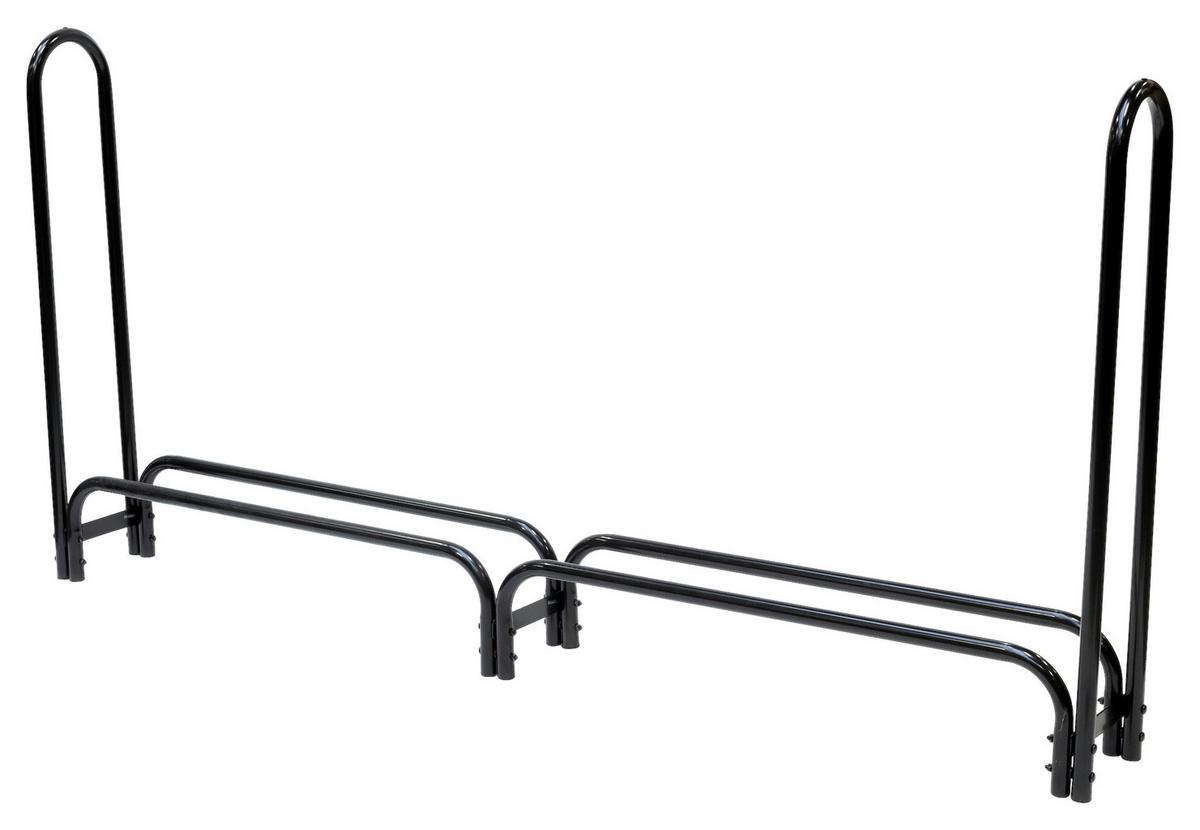 Regál na drevo 244cm - čierna, Basics, kov (25/118/244cm)