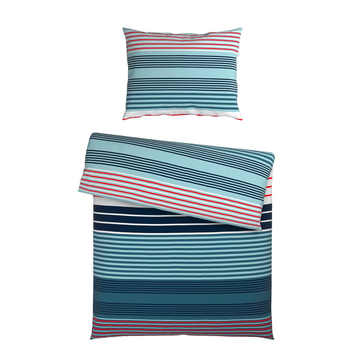 Bettwäsche Alma - Blau/Rot, MODERN, Textil - Luca Bessoni