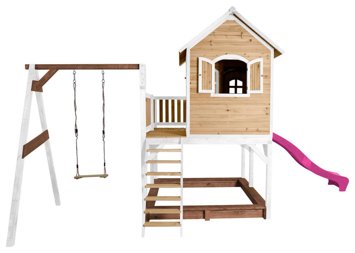 Spielturm A030.152.41 - Lila/Braun, KONVENTIONELL, Holz/Kunststoff (541/291/277cm) - Ambia Garden