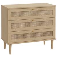 KOMODA CALASETTA - zlatá/farba duba, Natur, kov/drevo (90,4/80,1/41,4cm)