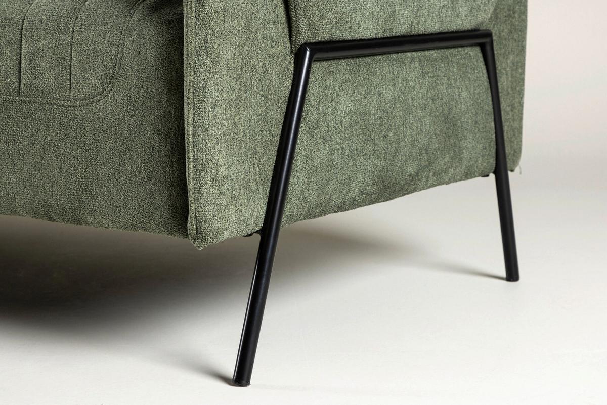 2-sitzer-sofa Indigo Schwarz, Grün B: 165cm - Schwarz/Grün, MODERN, Textil/Metall (165/85/77cm) - Livetastic