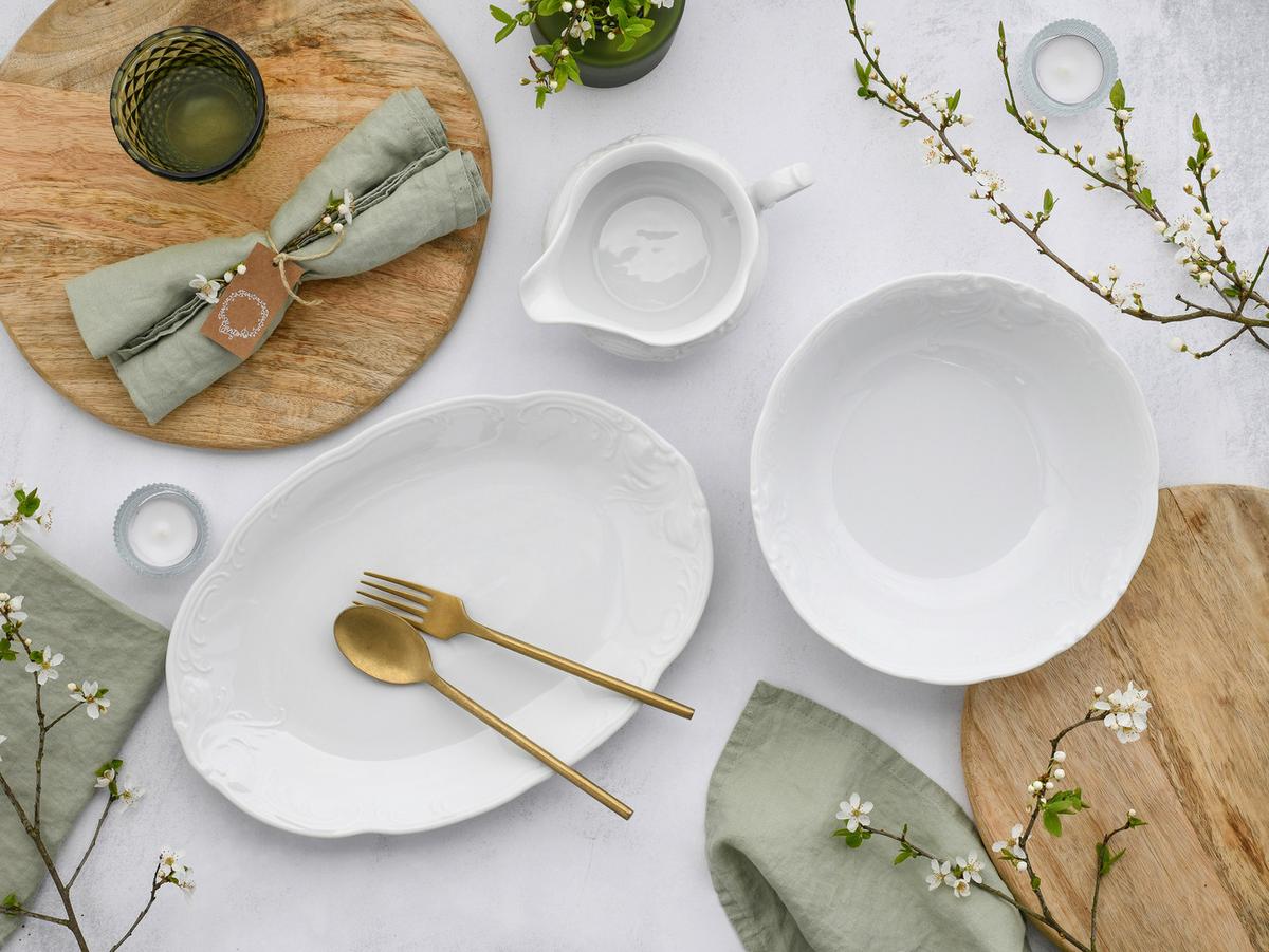 Kombiservice Frederike Weiss Porzellan, 3-teilig - Weiß, Basics, Keramik - Creatable