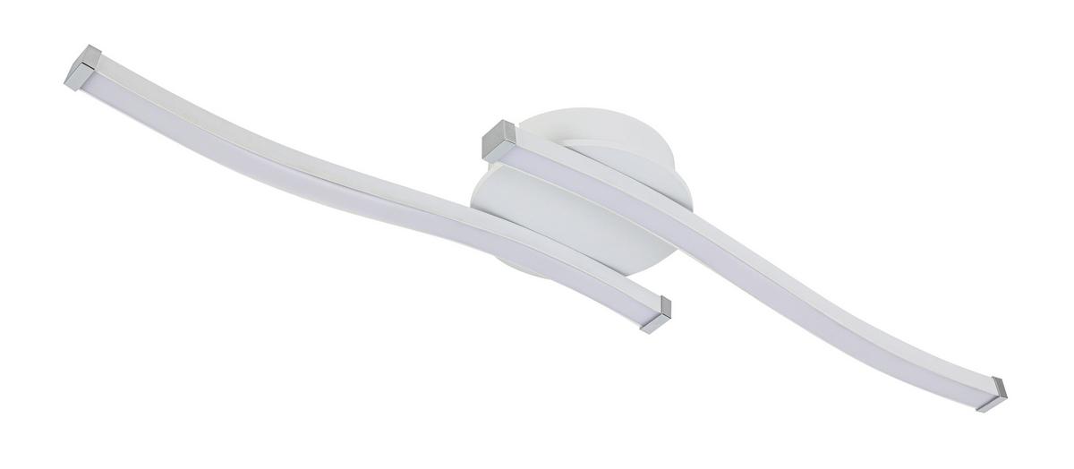 LED-Deckenleuchte Charlie *ph* - Chromfarben/Weiß, Basics, Kunststoff/Metall (12/55/6,5cm) - Luca Bessoni