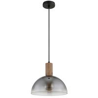 Hängeleuchte Exkl. 1xe24, 60w - Klar/Dunkelbraun, Design, Glas/Holz (30/12cm) - Globo