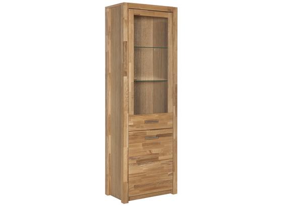 Vitrine Fenja B:66cm Massiv, Wildeiche - Eichefarben, Design, Glas/Holz (66/203/40cm) - Landscape Vitrine Fenja B:66cm Massiv, Wildeiche - Eichefarben, Design, Glas/Holz (66/203/40cm) - Landscape
