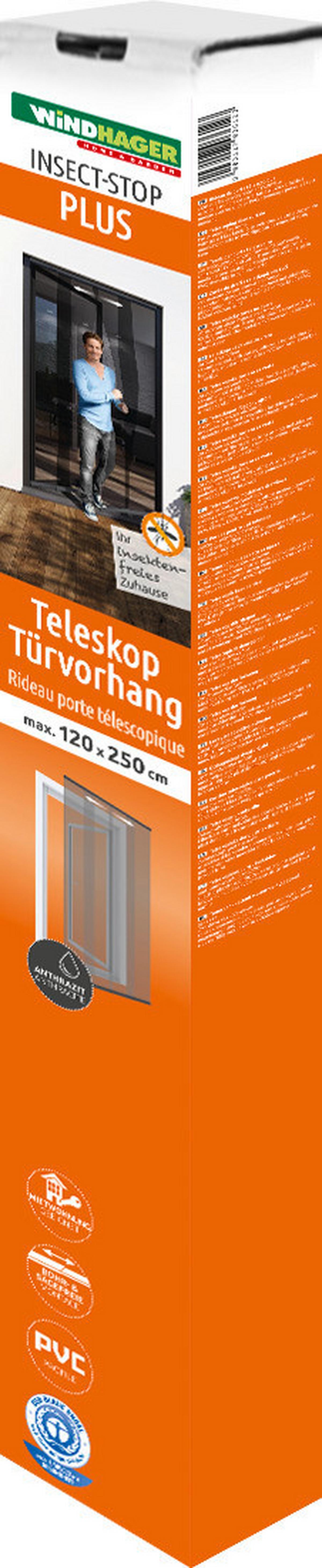 Fliegengitter Tür 120x250 Cm Anthrazit, Abnehmbar - Anthrazit, Basics, Kunststoff (120/250cm)