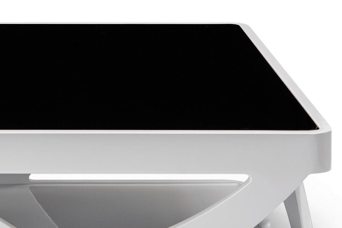 Couchtisch Schwarz, Weiß L: 90 Cm - Weiß Hochglanz/Schwarz, Design, Glas/Holzwerkstoff (90/90/38cm) - Livetastic