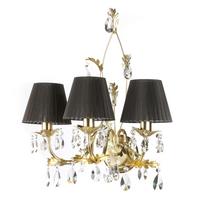Wandleuchte Goldfarben Schwarz Hg L: 53 cm - Schwarz Hochglanz/Goldfarben, Design, Textil/Metall (53/52/52cm)