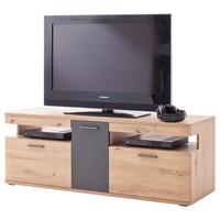 TV-Element Cortona B: 150 cm Anthrazit/Eiche Dekor - Eichefarben/Anthrazit, Design, Holzwerkstoff (150/55/50cm) - Livetastic