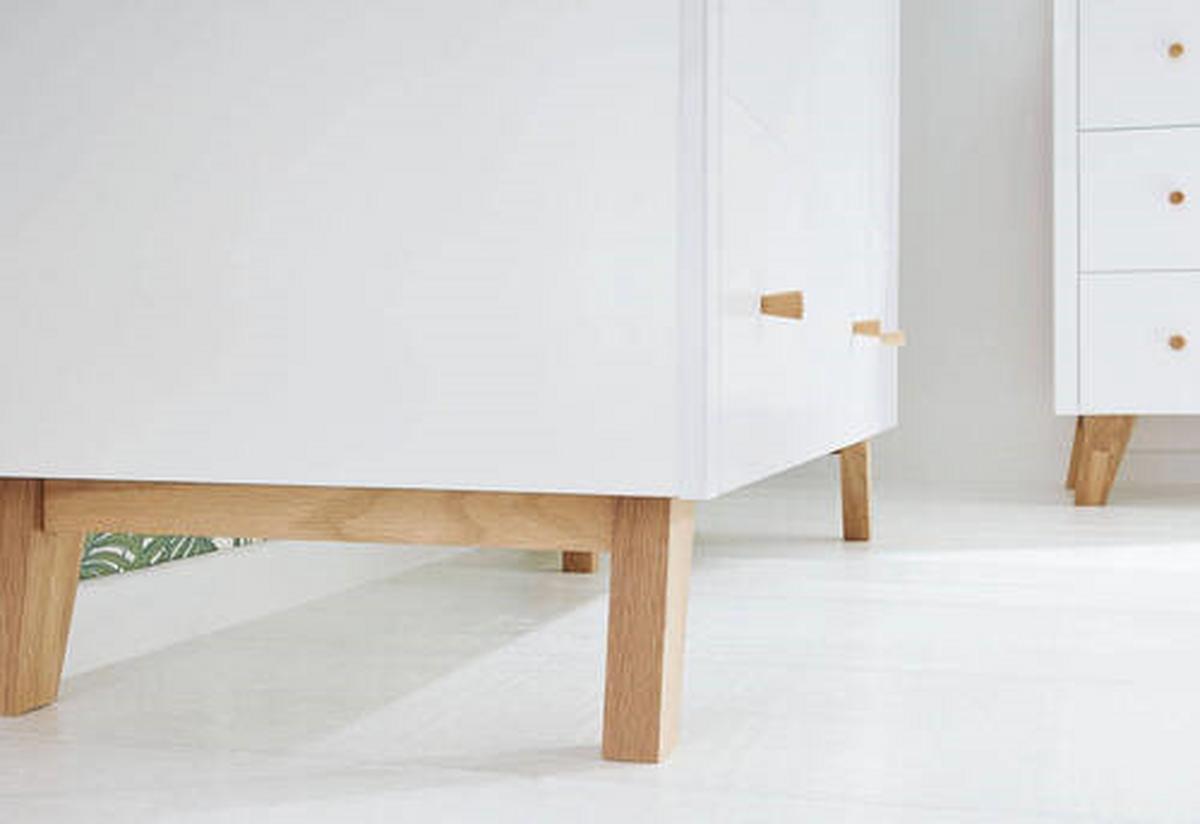 Wickelkommode 133420x Pan - Weiß/Naturfarben, Design, Holz/Holzwerkstoff (140/100/78 bzw 56cm) - Pinolino