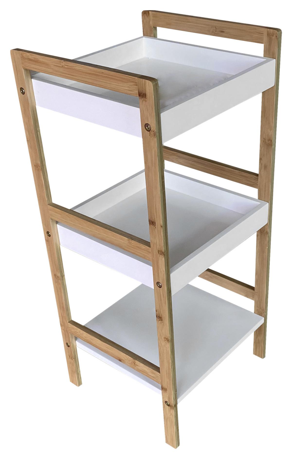Polc Liane - natúr színű/fehér, Modern, faalapú anyag/természetes anyagok (36/80/33cm)