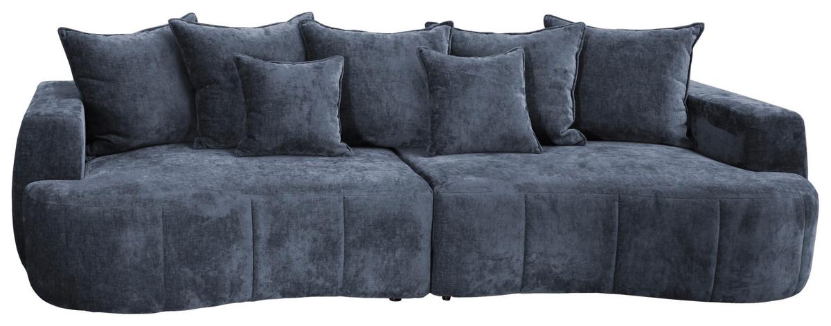 Boxspringsofa Berg - Schwarz/Dunkelblau, Trend, Textil (292/71-99/127cm) - Livetastic