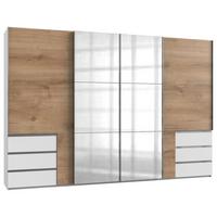 Schwebetürenschrank B: 350 cm Level 36a Weiß/Eiche Dekor - Eichefarben/Weiß, MODERN, Holzwerkstoff (350/236/65cm) - MID.YOU