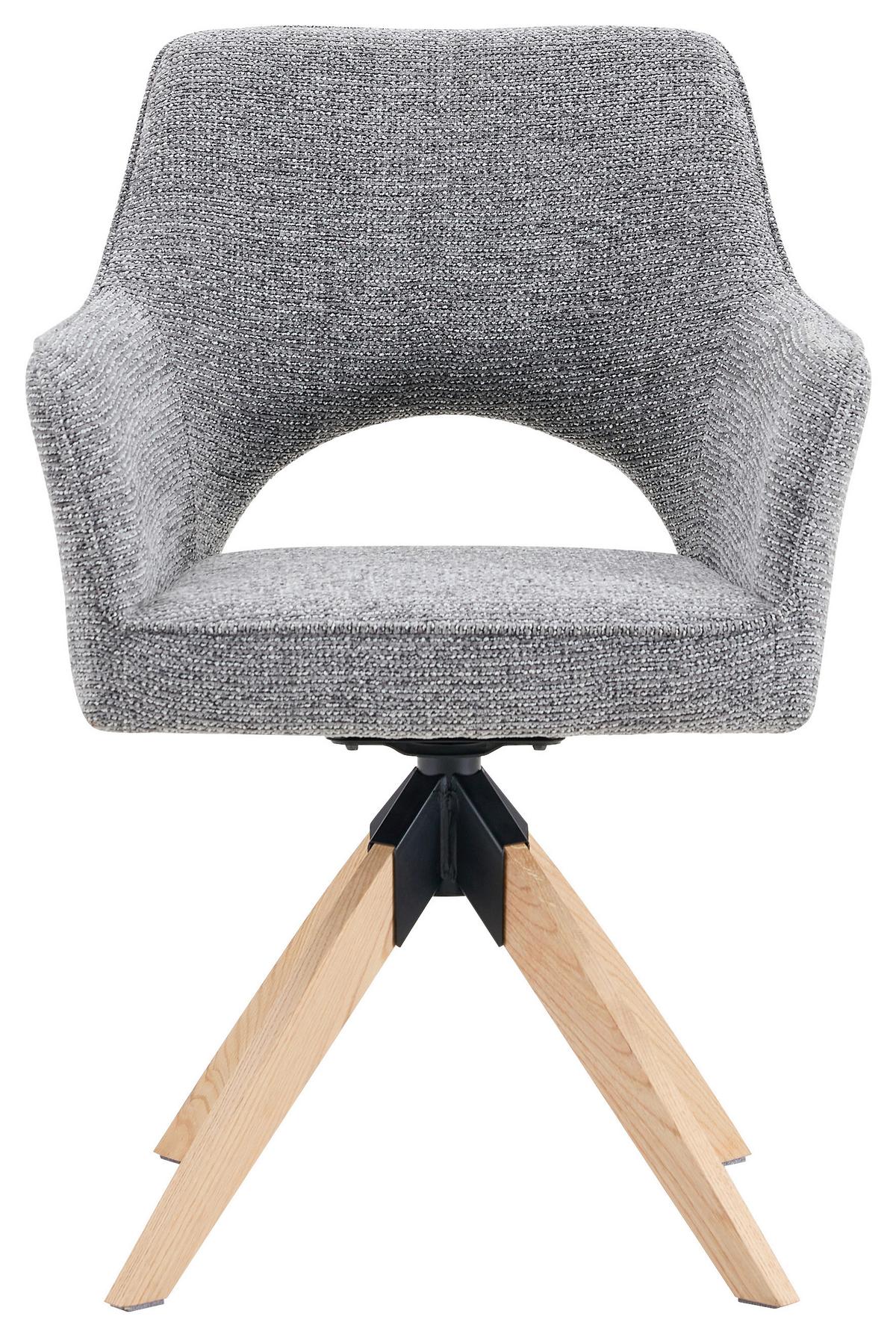 Armlehnstuhl Puro Eichefarben/Grau B: 60 cm - Eichefarben/Grau, MODERN, Holz/Textil (60/89/65,5cm) - Livetastic
