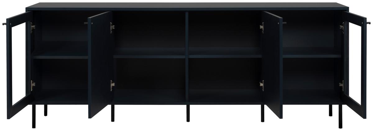 Lowboard Caracas 57a Lowboard - Blau/Schwarz, MODERN, Glas/Holzwerkstoff (180/68/40cm) - MID.YOU